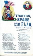 07x121.12 - Traitor, Spare that Flag sung to air Woodman Spare that Tree with seal of New York, Civil War Songs from Winterthur's Magnus Collection